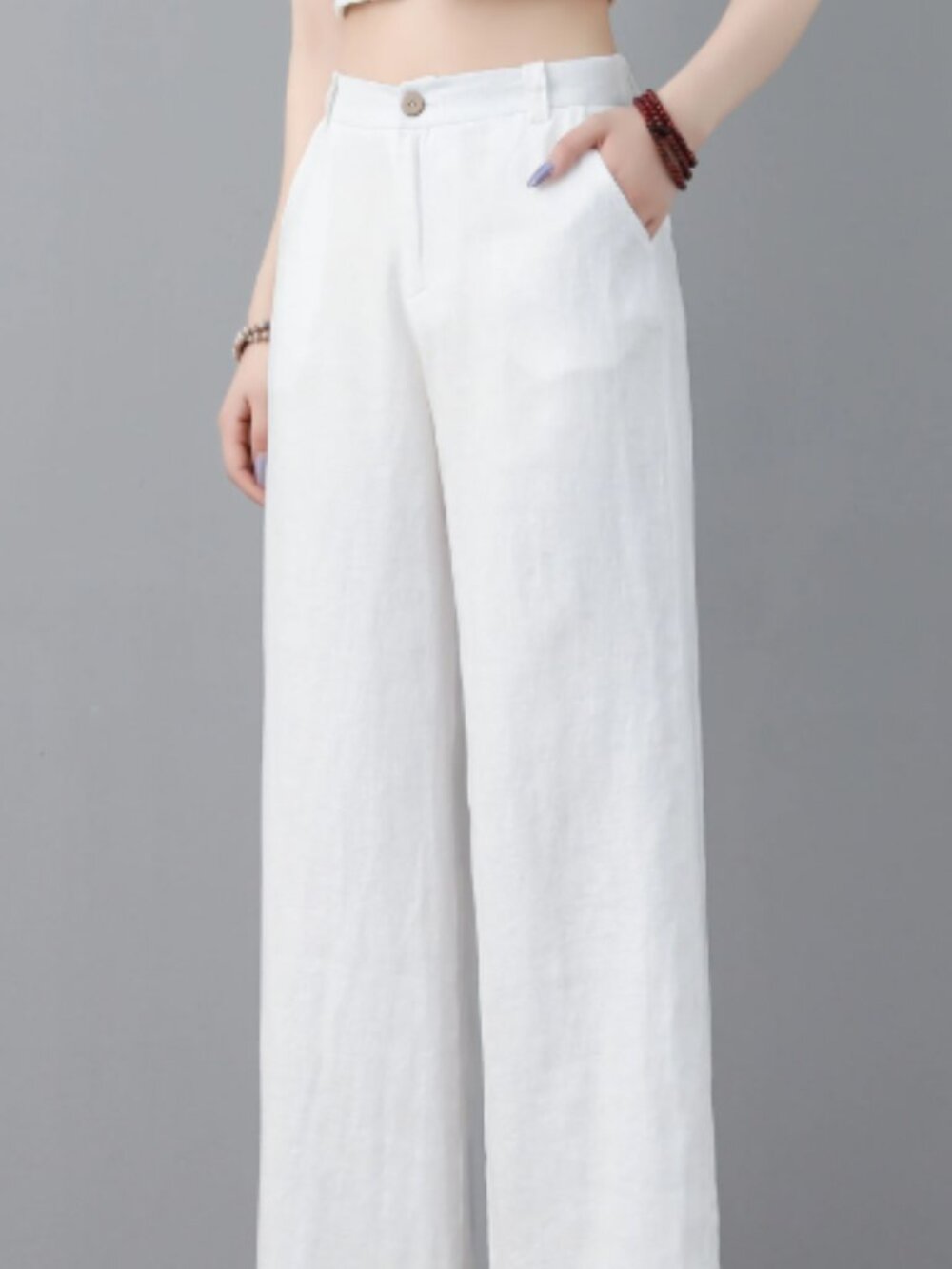 White, Lined, Linen Trousers